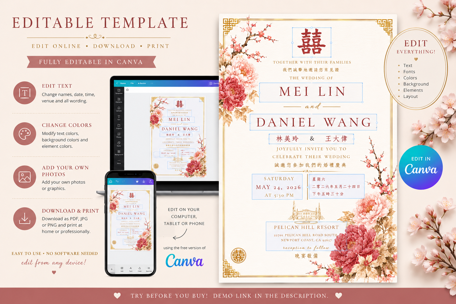 Canva editing information