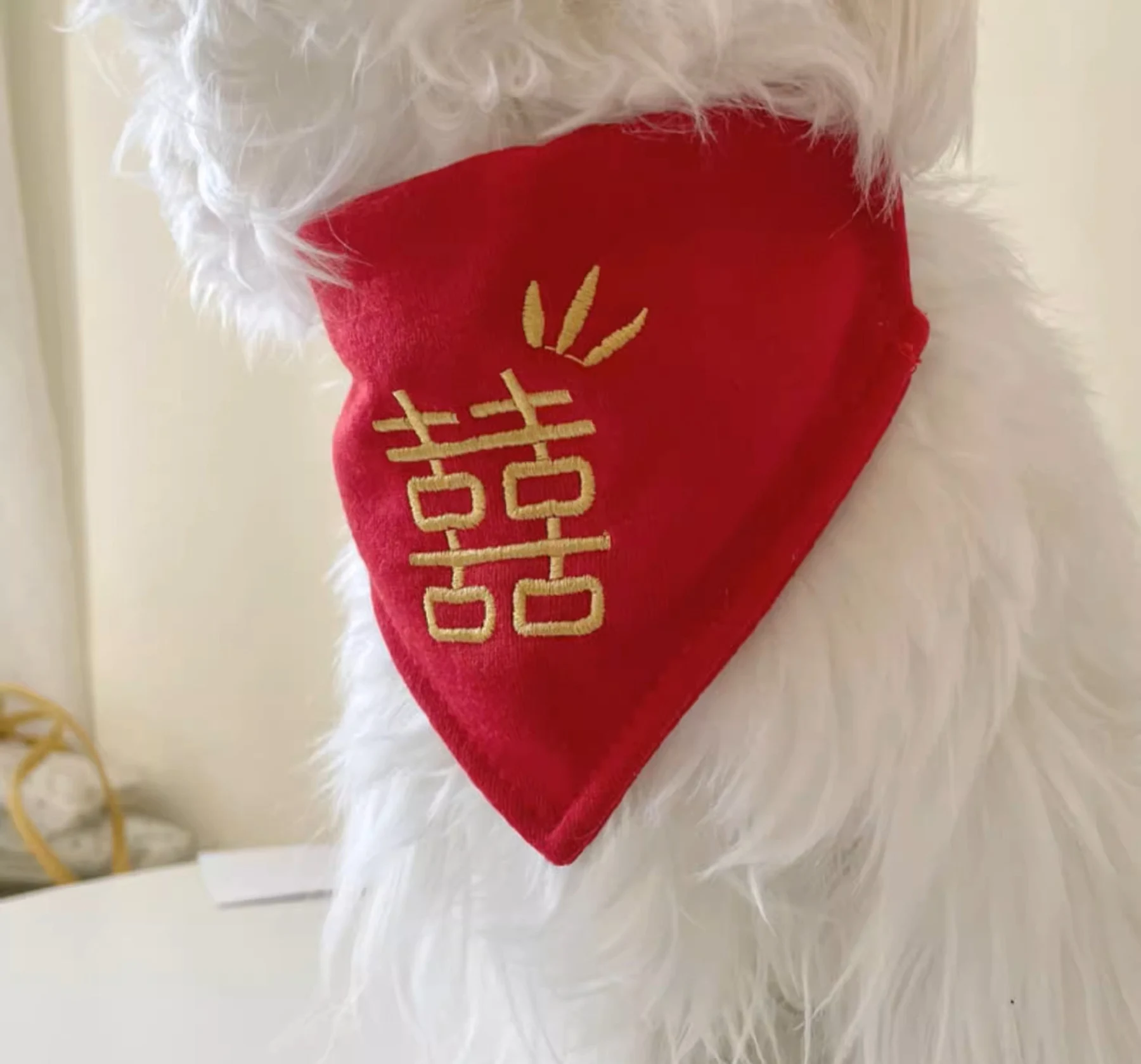 Double Happiness Dog & Cat Wedding Bandana