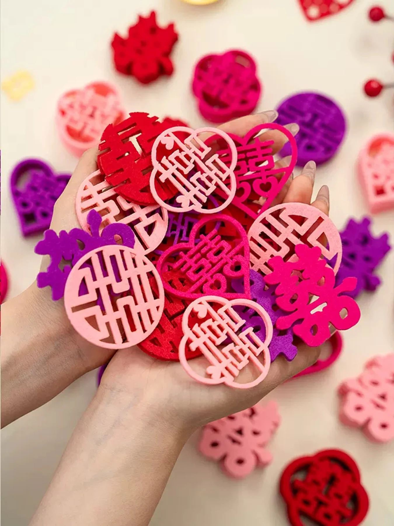 Double Happiness Wedding Confetti — 30 Pieces