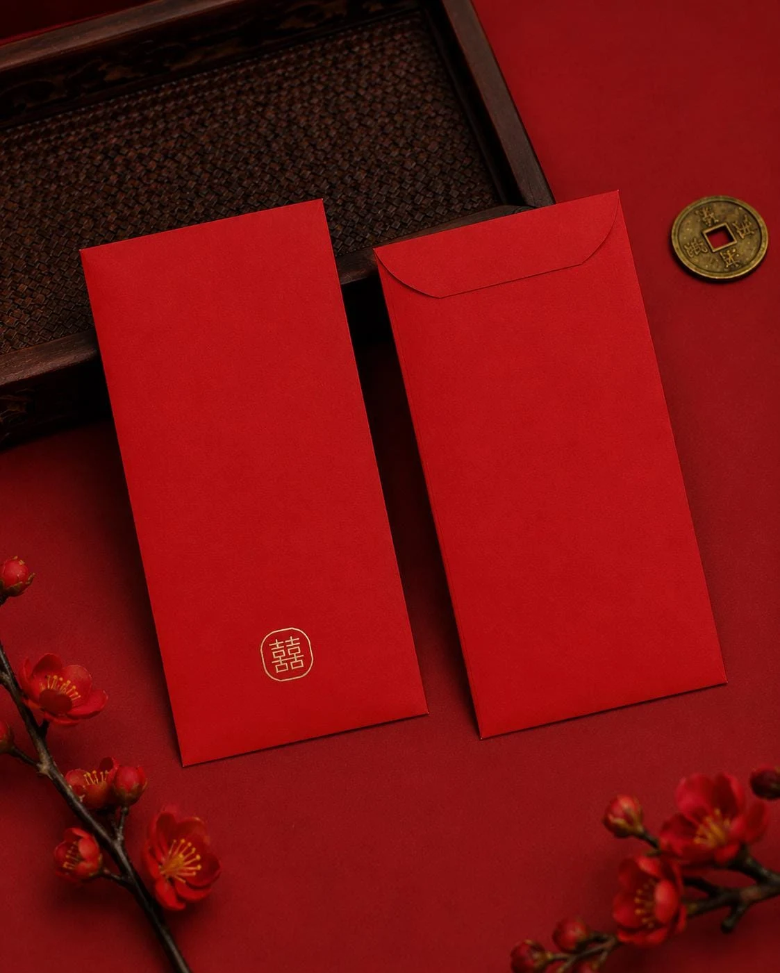 Double Happiness Chinese Red Envelopes